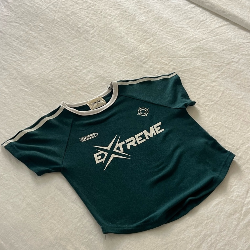 Dark green baby tee